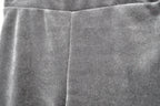 Meisjes Flared Broek Zwart, Zachte Velours Stof