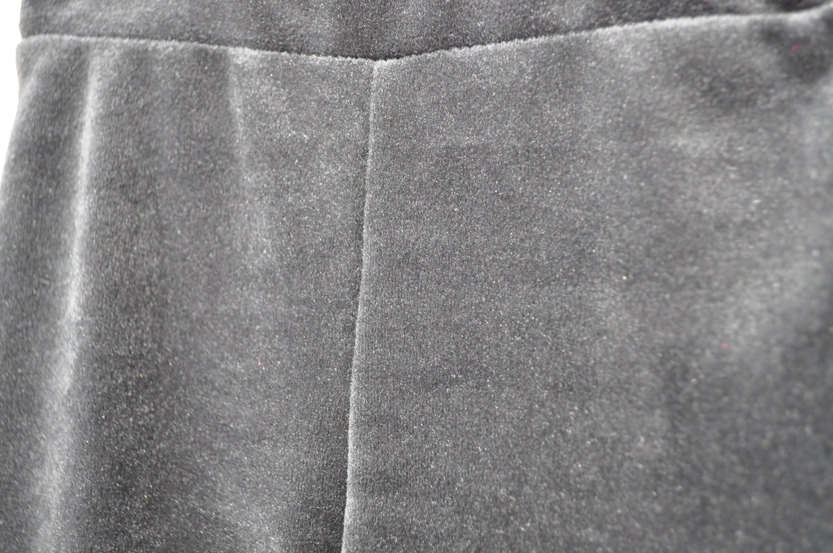 Meisjes Flared Broek Zwart, Zachte Velours Stof