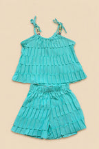 Turquoise kinder zomer setje voor meisjes | DeNa Kids Boutique