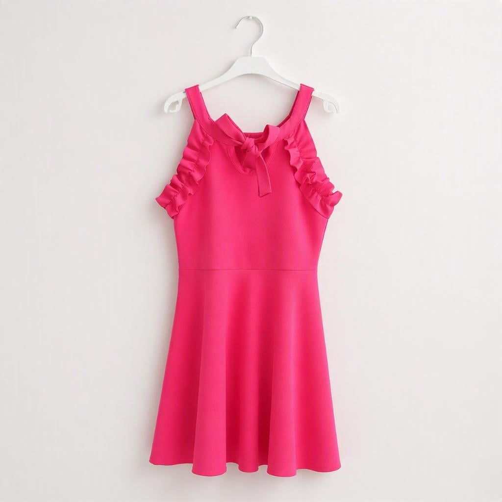 Roze meisjesjurk met strik – detailfoto | DeNa Kids Boutique