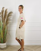 Life Label beige jurk dames - zijkant met split