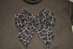 Luipaardprint broek detail meisjes set bruin