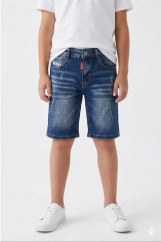 ICON denim short voor jongens – detailfoto | DeNa Kids Boutique