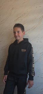 ICON zwart-goud trainingspak voor jongens met hoodie en joggingbroek van DeNa Kids Boutique