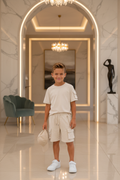 Jongens beige cargo zomerset - model 3 - luxe interieur | DeNa Fashion