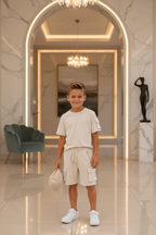 Jongens beige cargo zomerset - model 3 - luxe interieur | DeNa Fashion