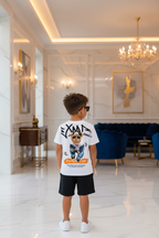 Jongens Diamond Club wit-zwart set achterkant met beer graphic - luxe interieur | DeNa Fashion