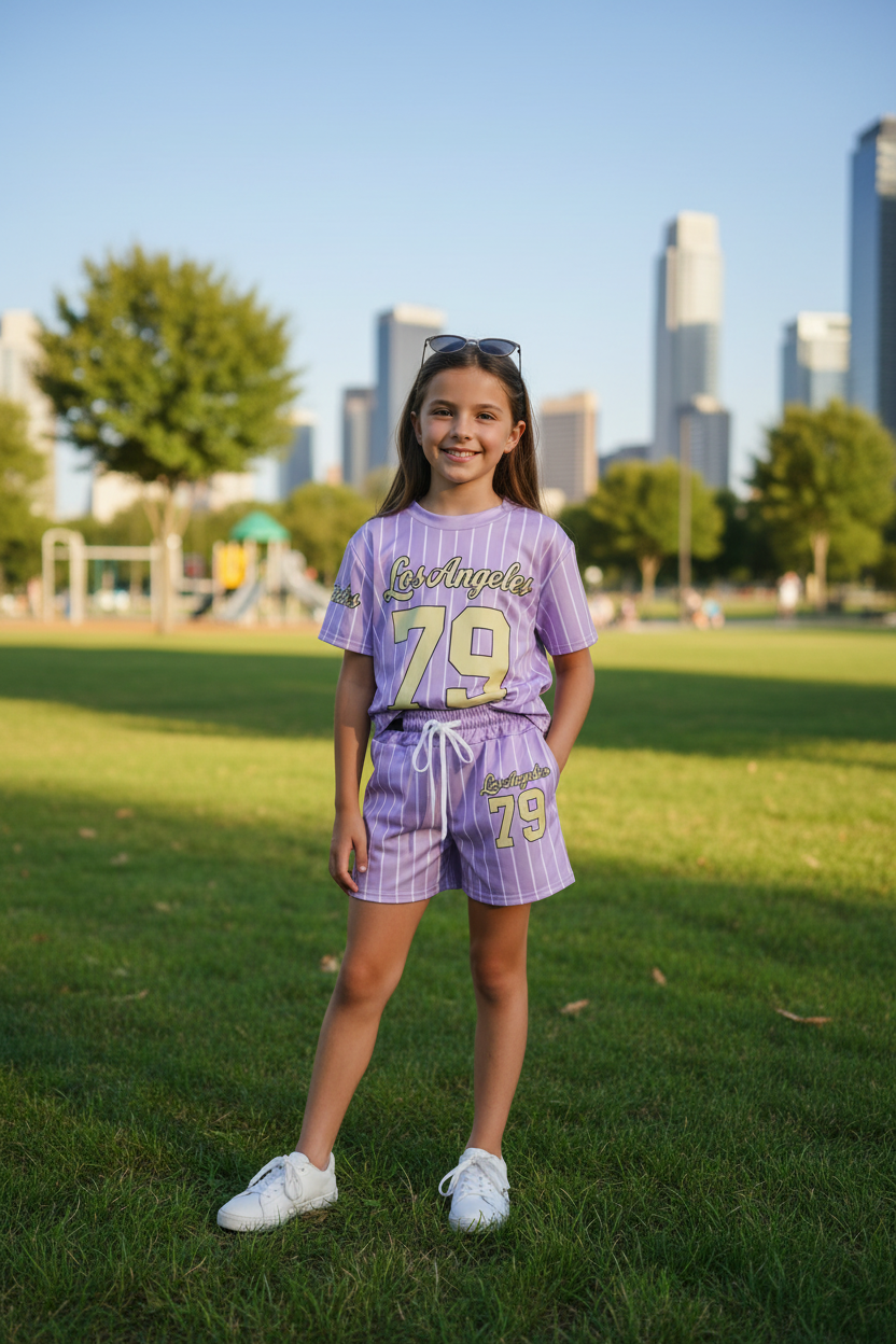 Los Angeles 79 meisjes zomerset lila kindmodel stadspark