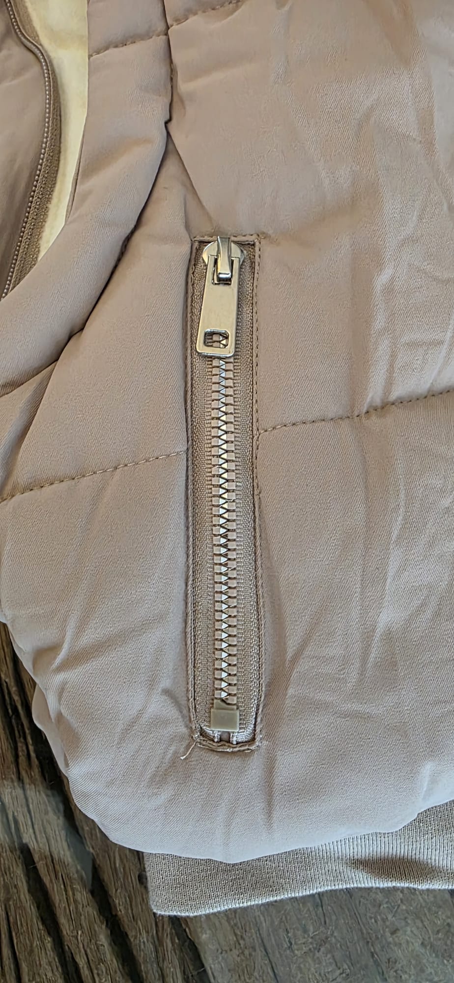 Mila 2-in-1 Gewatteerde Winterjas Beige Meisjes met Afritsbare Mouwen & Imitatiebont