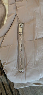 Mila 2-in-1 Gewatteerde Winterjas Beige Meisjes met Afritsbare Mouwen & Imitatiebont
