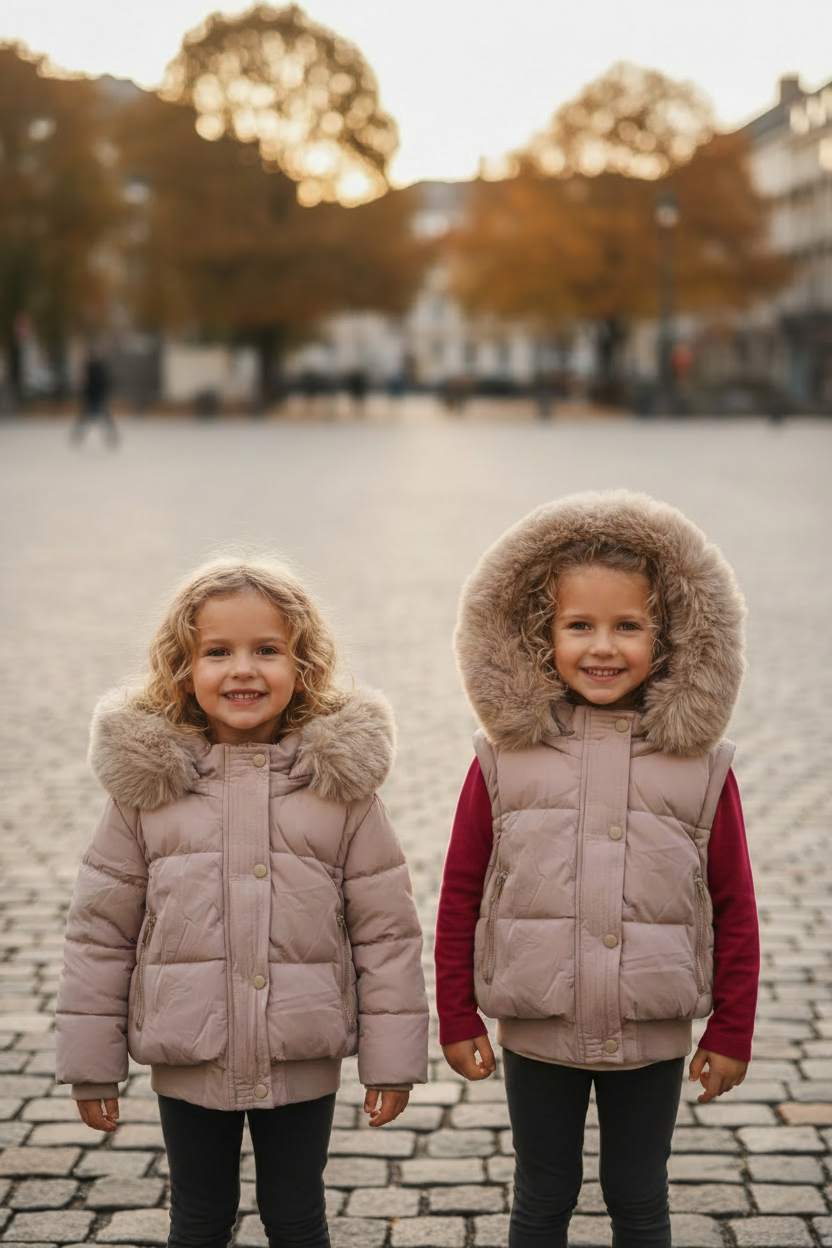 Mila 2-in-1 winterjas en bodywarmer zilveren ritsen