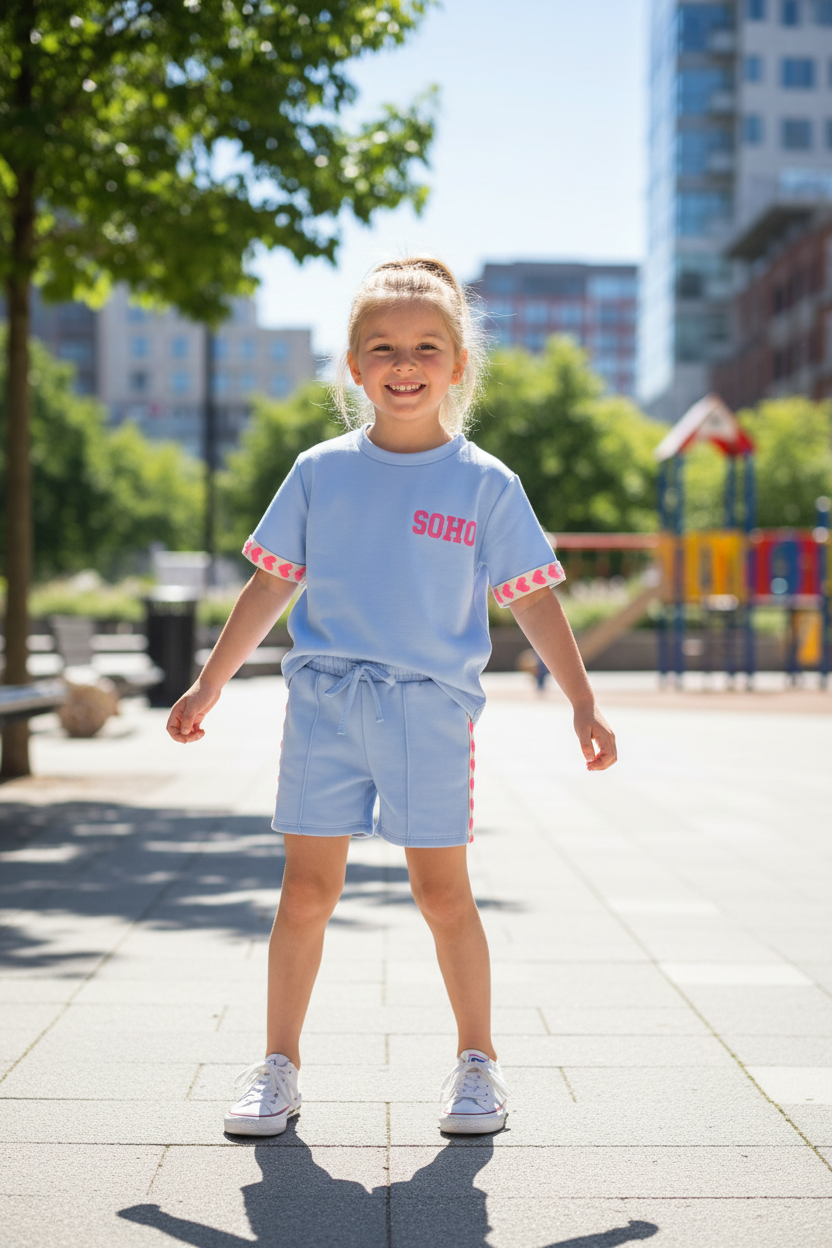 SOHO meisjes zomerset lichtblauw kindmodel stadspark
